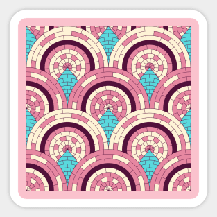 Pink Peacock Tiles Sticker